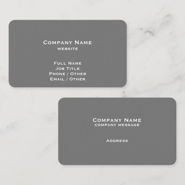 Simple Gray Business Card (Front/Back)