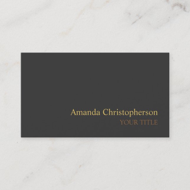 Simple Gray Chic Script Style Business Card (Front)