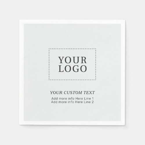 Simple Gray Custom Business Logo Promotional Napkins