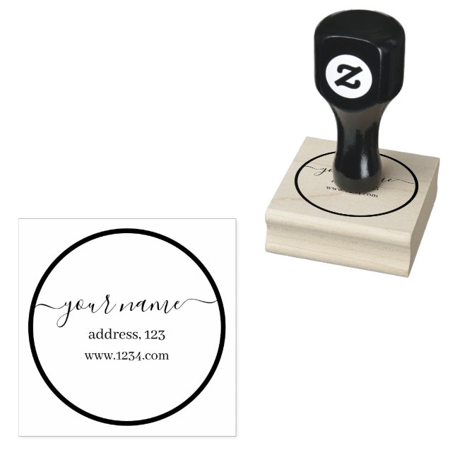 Simple Gray Custom Name Rubber Stamp (Stamped)
