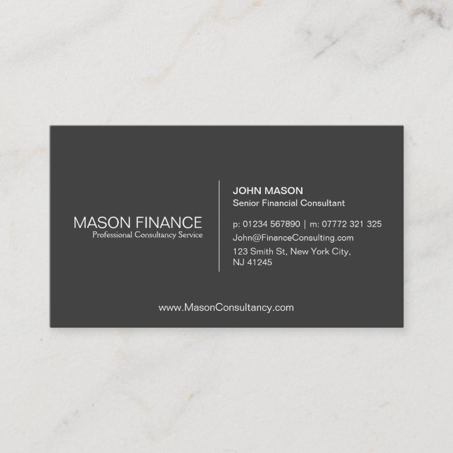Simple Gray Customizable Business Card Template (Front)