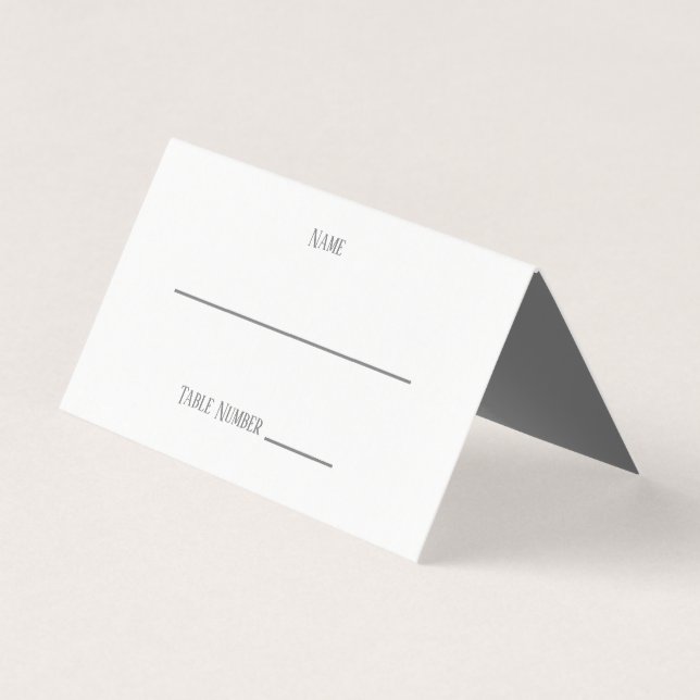 Simple Gray Design - Place Card (Front)