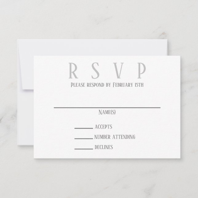 Simple Gray Design - RSVP Invitation (Front)