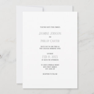 Simple Gray Design - Wedding Invitation