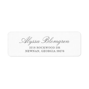 Simple Gray Elegant Return Address Label