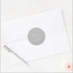 Simple Gray Elegant Wedding Classic Round Sticker<br><div class="desc">Modern wedding sticker featuring a simple design with a combination of a contemporary sans serif font and an elegant handwriting script.</div>