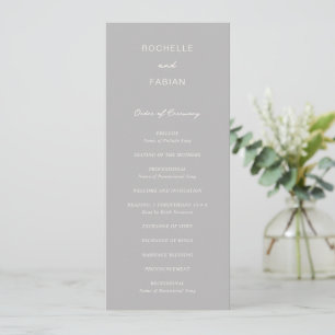 Simple Gray Elegant Wedding Program