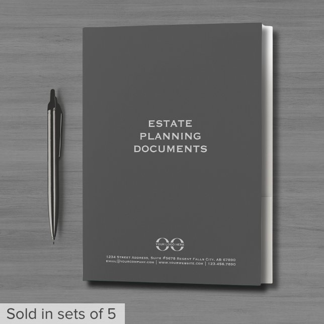 Simple Gray Estate Planning Folder with Logo (Creator Uploaded)
