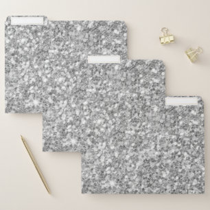 Simple Gray Glitter File Folder