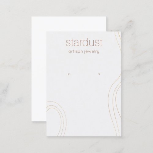 Simple Gray Gold Glitter Lines Earring Display Business Card