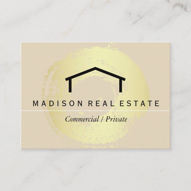 Simple (gray) / House Logo Business Card (Front)