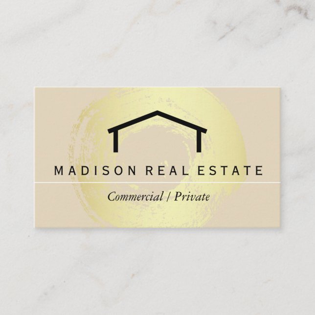 Simple (gray) / House Logo Business Card (Front)