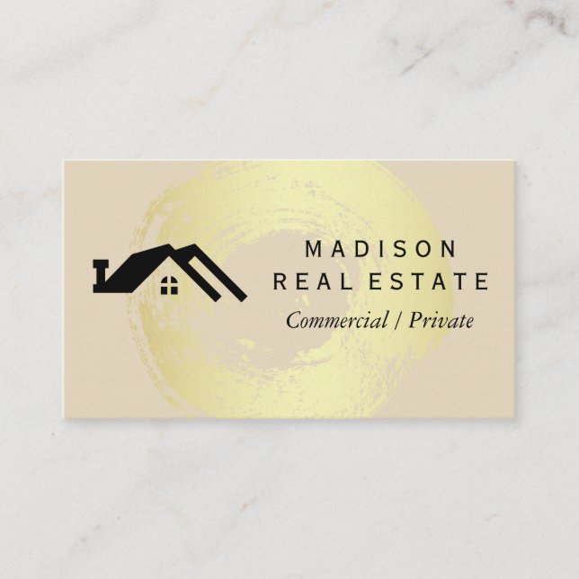 Simple (gray) / House Logo II Business Card (Front)