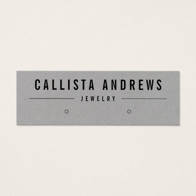 Simple Gray Kraft Paper Earring Display Card (Front)