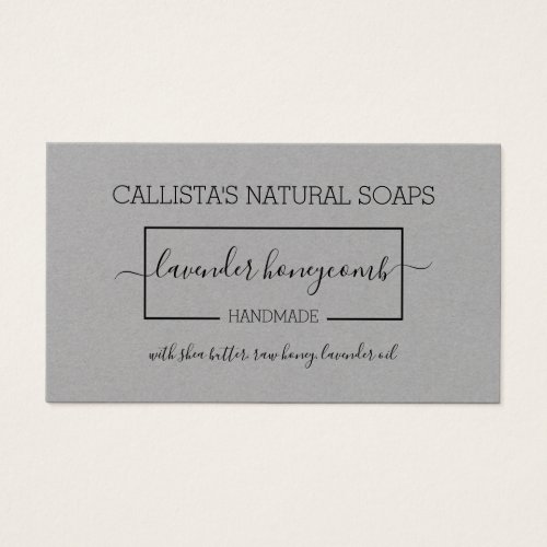 Simple Gray Kraft Soap Packaging Product Label
