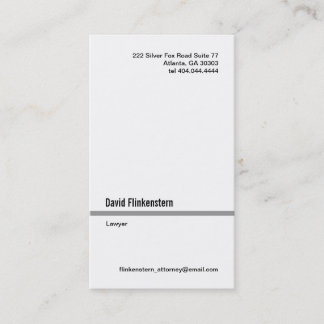Simple Gray Line Vertical Business Card