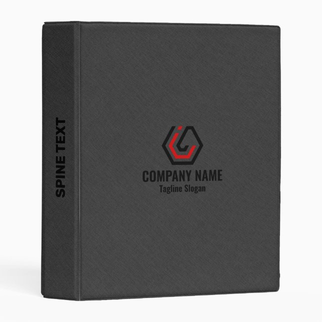 Simple Gray Linen & Stand in logo Mini Binder (Front/Spine)