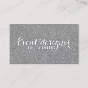 Simple Gray Linen Texture Look Business Card