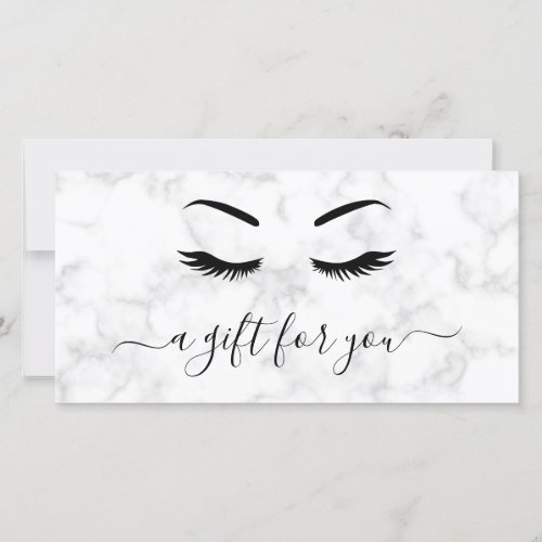 Simple Gray Marble Lashes Gift Certificate