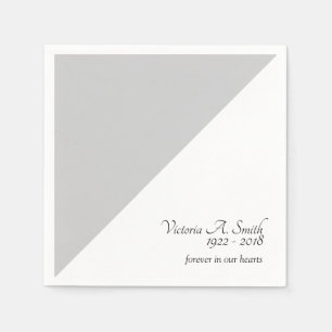 Simple Gray Memorial Service Funeral Napkins