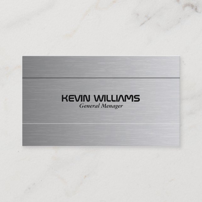 Simple Gray Metallic Texture Print Business Card (Front)