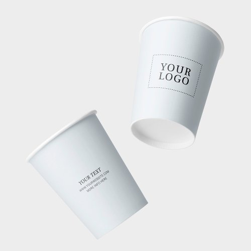 Simple Gray Minimal Business Logo Custom Paper Cups