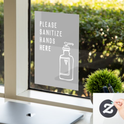 Simple Gray Minimal Hand Sanitize Station Sticker