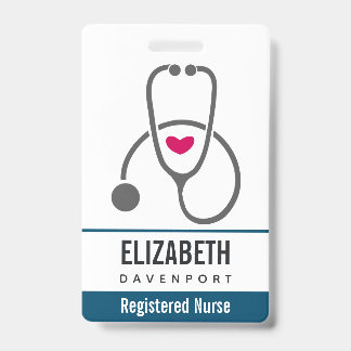 Simple Gray Nursing Stethoscope Badge