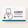 Simple Gray Nursing Stethoscope & Heart Badge