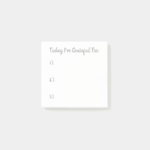 Simple Gray On White Gratitude Post-it Notes