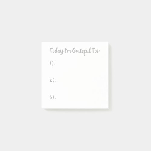 Simple Gray On White Gratitude Post-it Notes