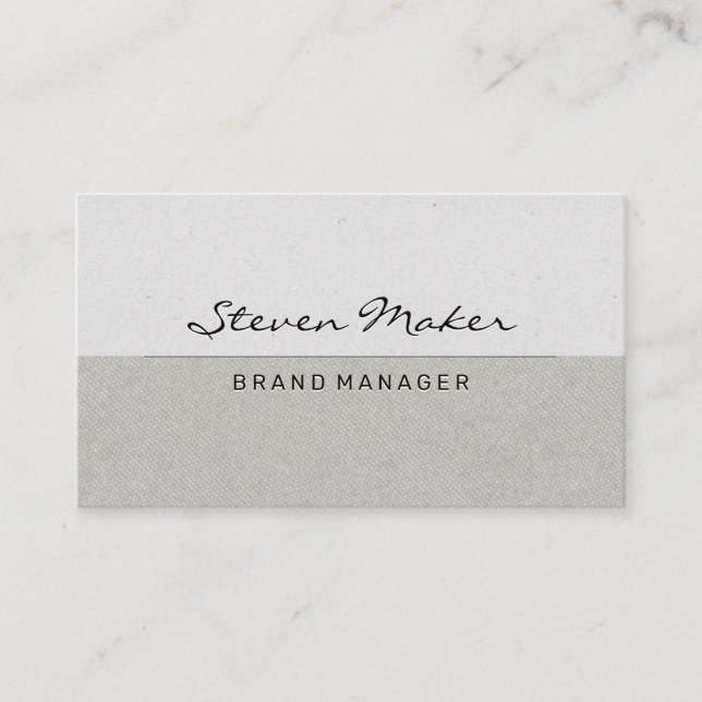 Simple Gray Pattern Color Block Business Card (Front)