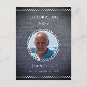 Simple Gray Photo Celebration of Life Invitation