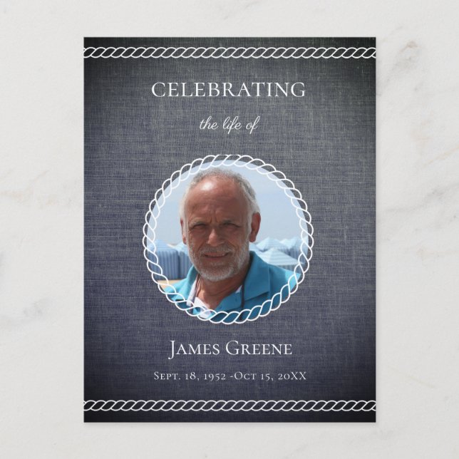 Simple Gray Photo Celebration of Life  Invitation (Front)