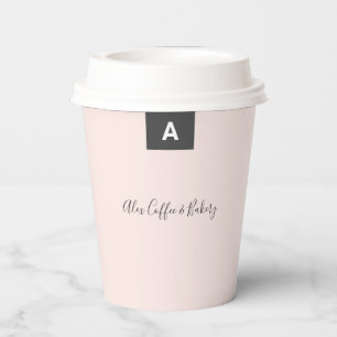 Simple Gray & Pink Social media Business Custom Paper Cups