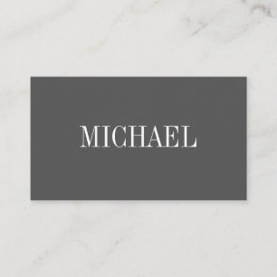 Simple Gray Serif Font Business Card
