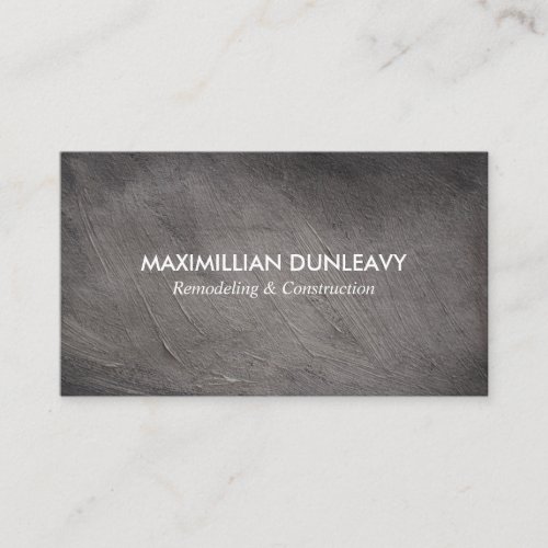 Simple Gray Stucco Construction Business Card