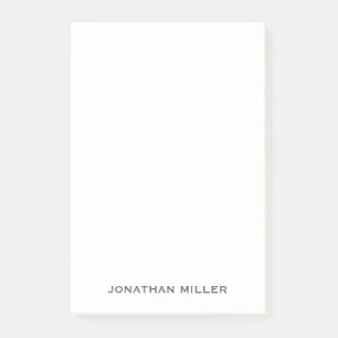 Simple Gray Typographic Name Post-it Notes