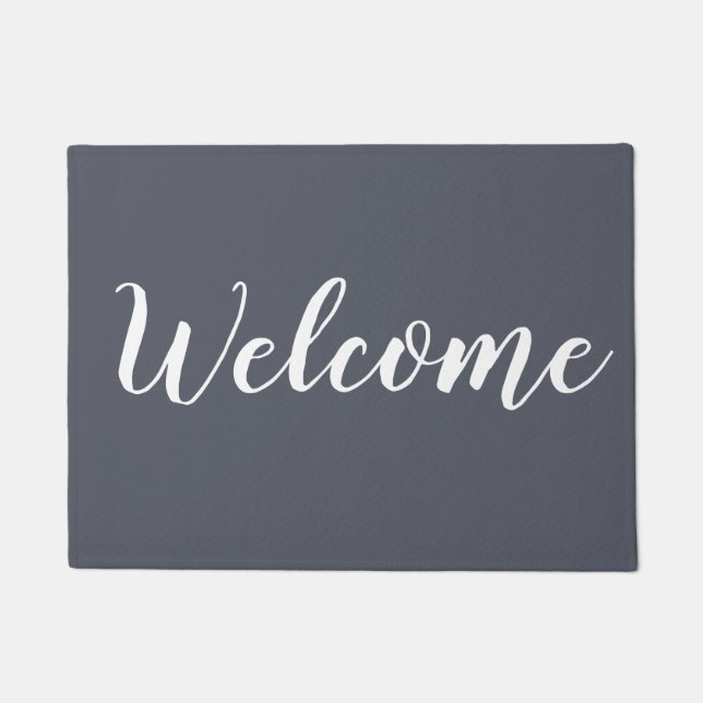 Simple Gray Welcome Doormat (Front)