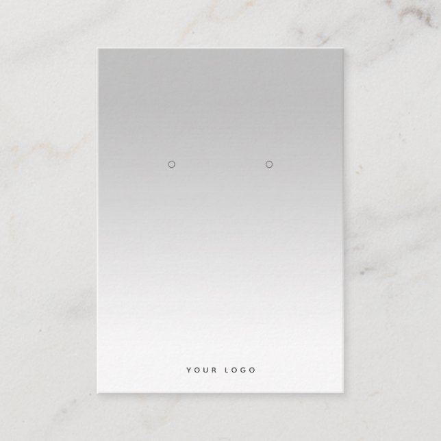 Simple Gray White Gradient Earring Display Card (Front)