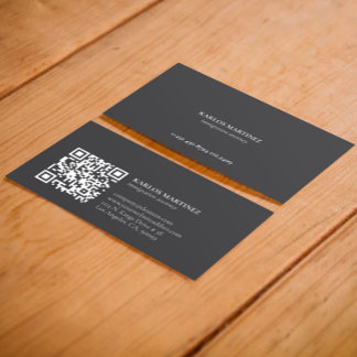Simple Gray & White Immigration Attorney QR code Business Card