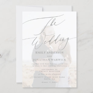 Simple Gray White The Wedding Photo Overlay Invitation