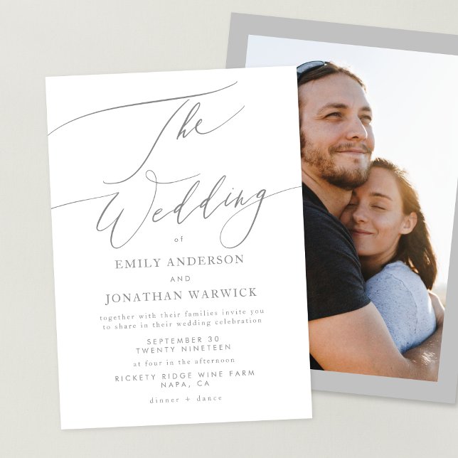 Simple Gray White The Wedding Photo Overlay Invitation (Creator Uploaded)