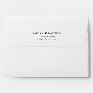 Simple Gray with Black Script Return Address Envelope