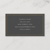 Simple Gray with Gold Border Business Card (Back)