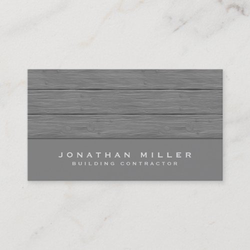 Simple Gray Wooden Plank Design Business Card