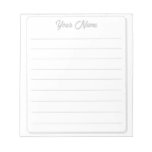 Simple Gray Your Name Lined Notepad