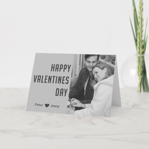 Simple Grayscale Valentines Day  Card