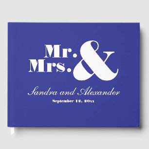 Simple Greek Royal Blue, elegant,photo Wedding Gu Guest Book