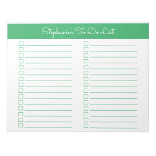 Simple Green 8.5x11 Two Column Checklist Notepad